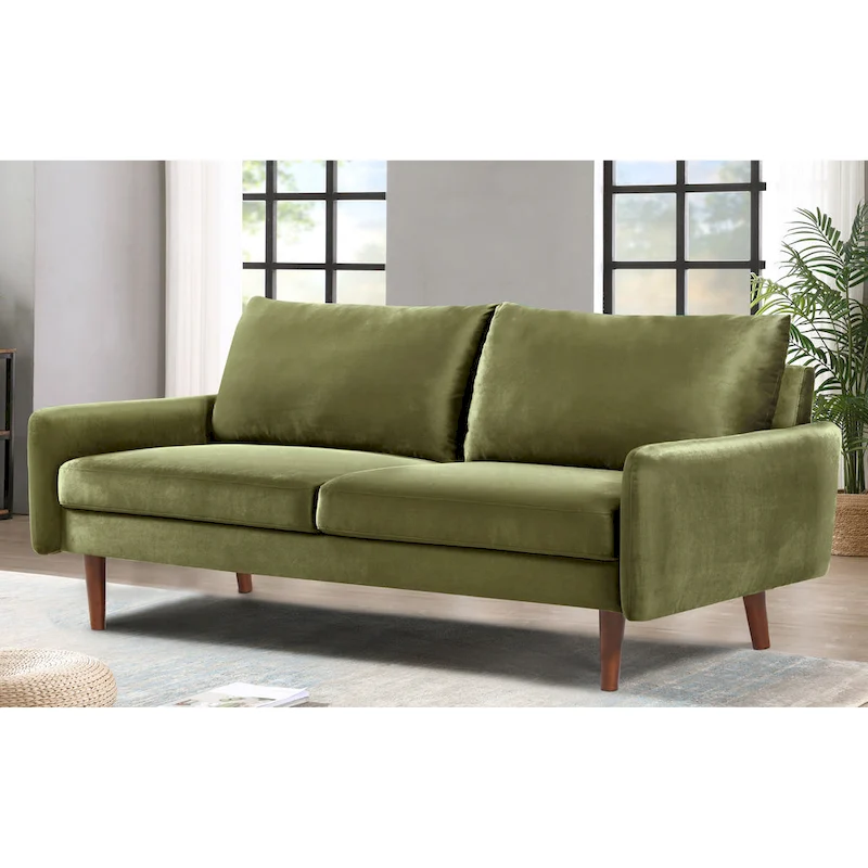 US Pride Furnitirue 70W Tapered-Leg Velvet Sofa