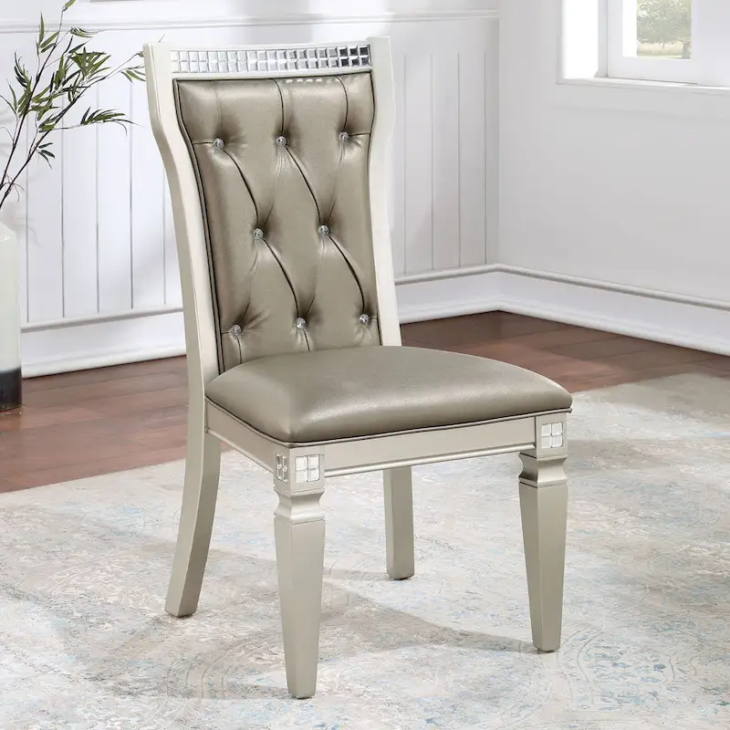 Medlee Glam Grey Wood 7-Piece Dining Table Set by Furniture of America