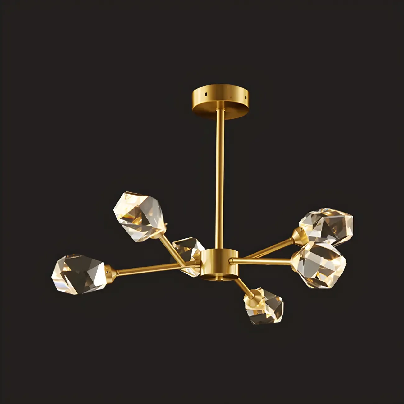 Modern Gold Sputnik Chandelier Crystal Shade