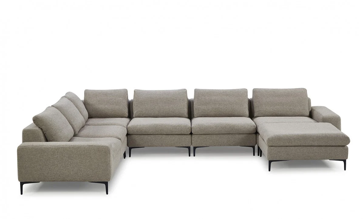 Caden Modern Beige Fabric Sectional