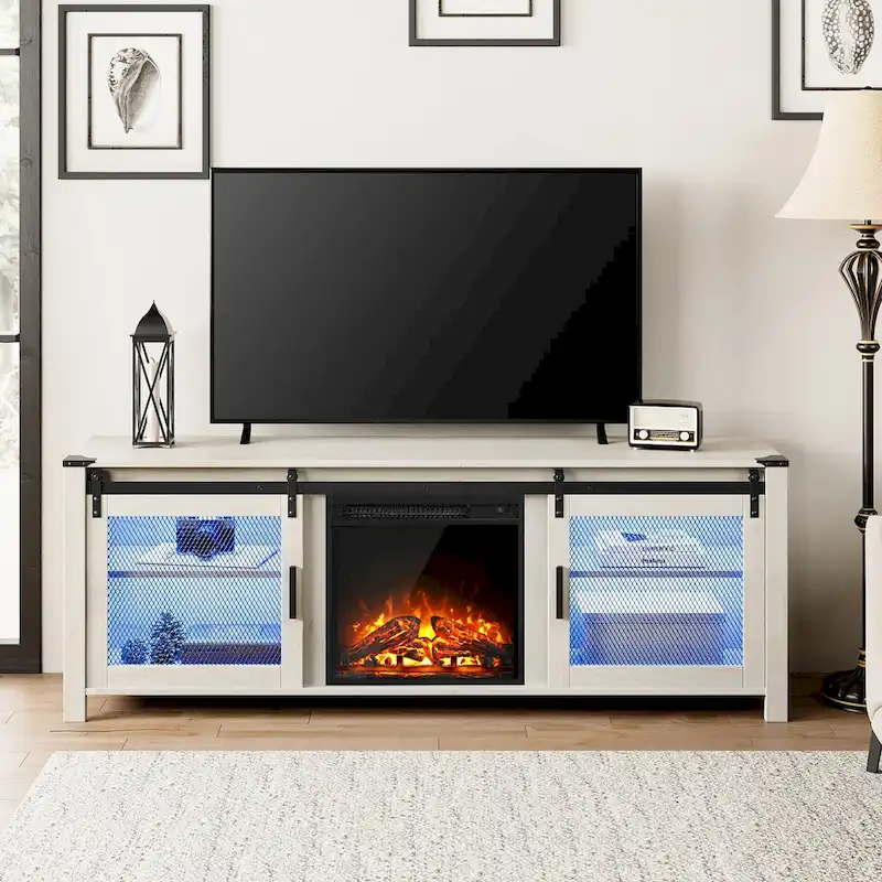 WAMPAT 36 inch 3 Sided Glass Electric Fireplace InsertBlack