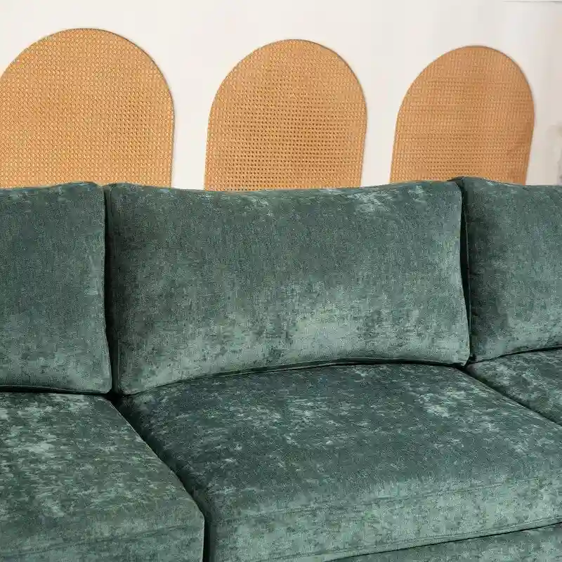 111.42  Chenille Upholstered Three Seater Sofa