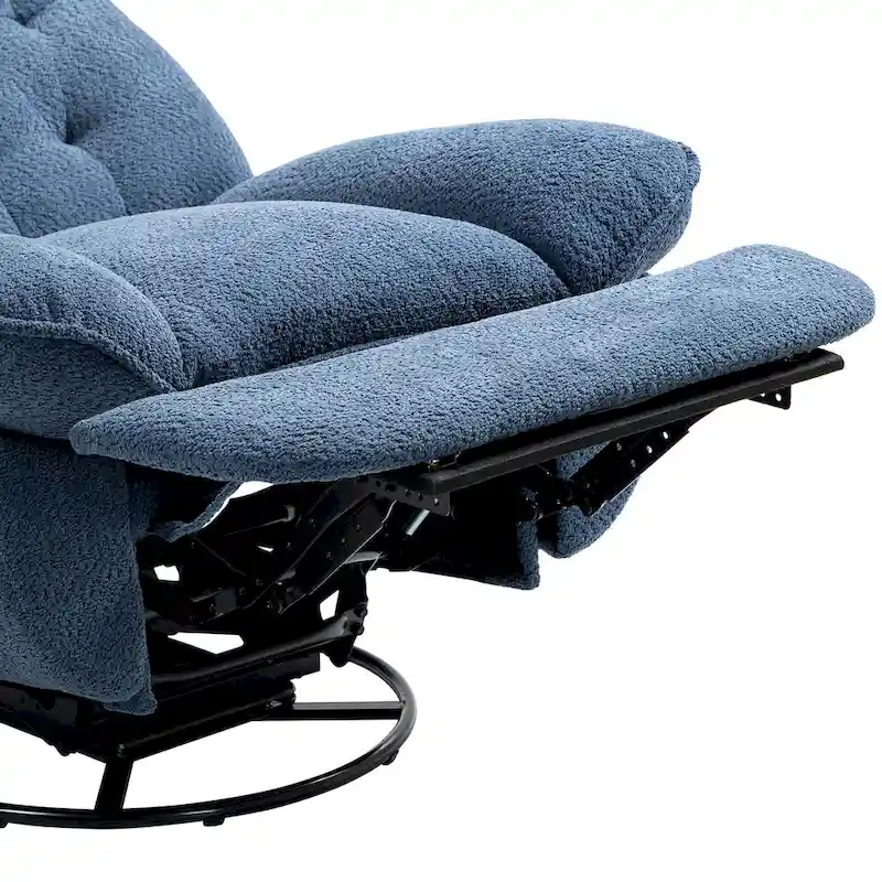 Modern Chenille 360-Degree Swivel Recliner, Set of 1