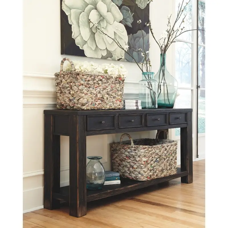 Black Sofa Console Table