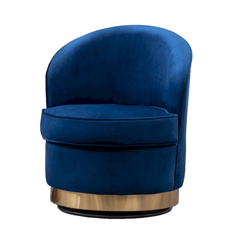 Blue 22 Upholstered Velvet Accent Chair with Swivel Base