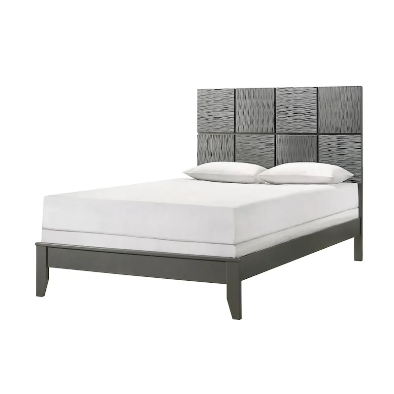 Sim 3 Piece Gunmetal Gray Panel Bedroom Set