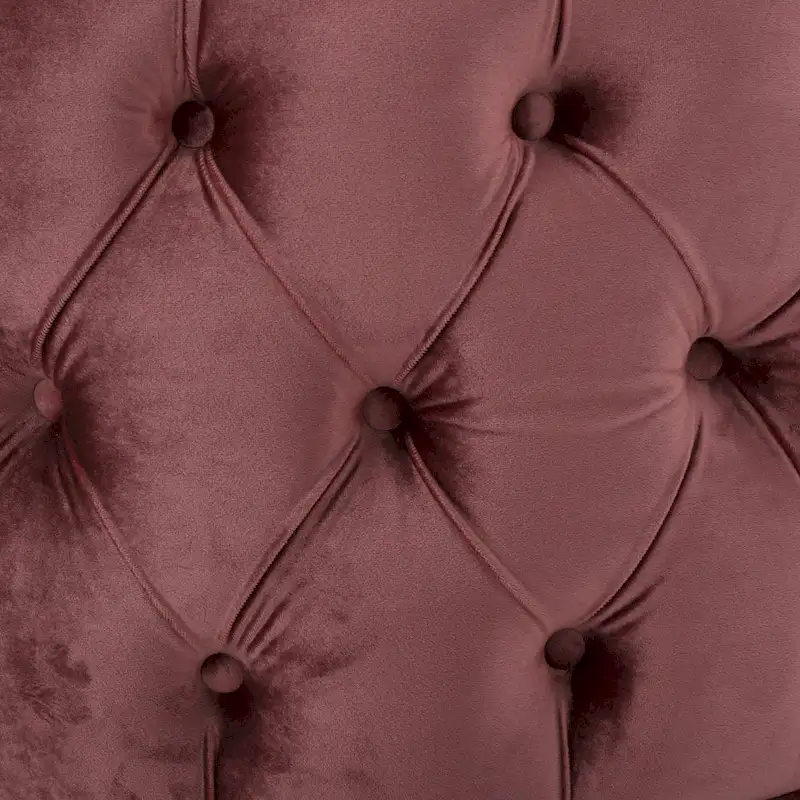 Modern Glam Tufted Velvet Round Ottoman