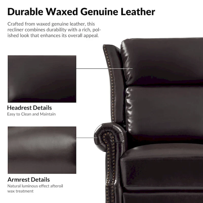 Viviana Traditional Genuine Leather Manual Swivel Glider Recliner Set of 2