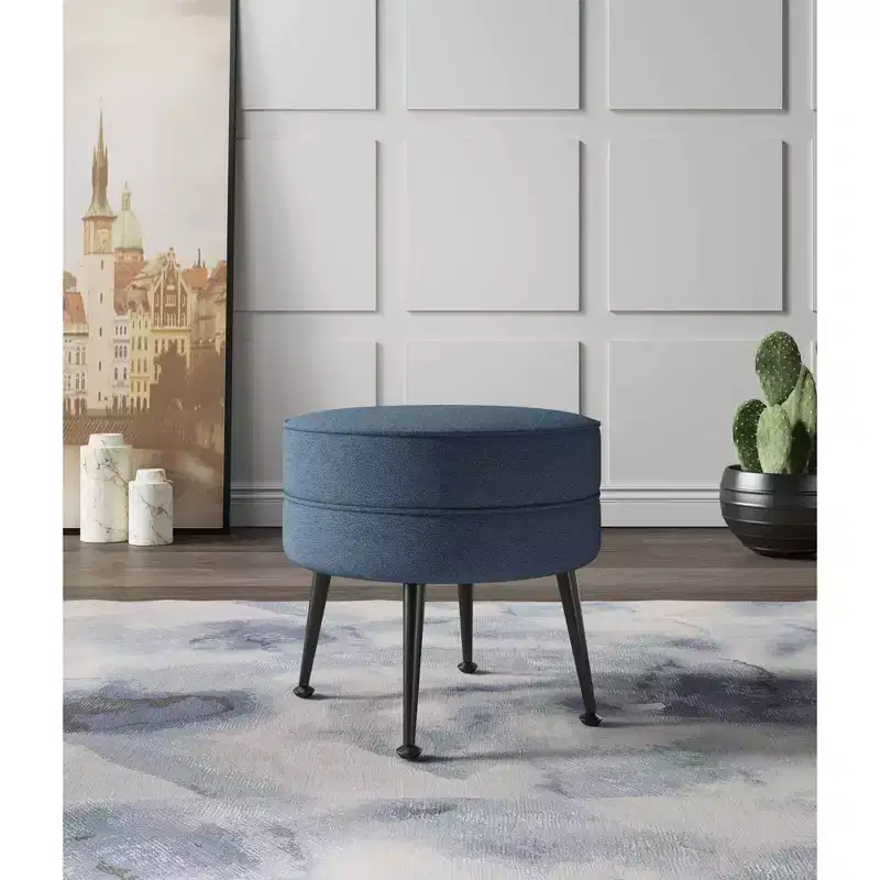 Manhattan Comfort Bailey Woven Polyester Blend Upholstered Ottoman