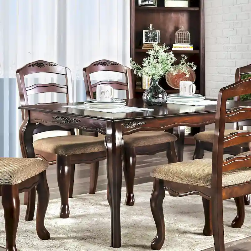 Traditional Dark Walnut Dining Table