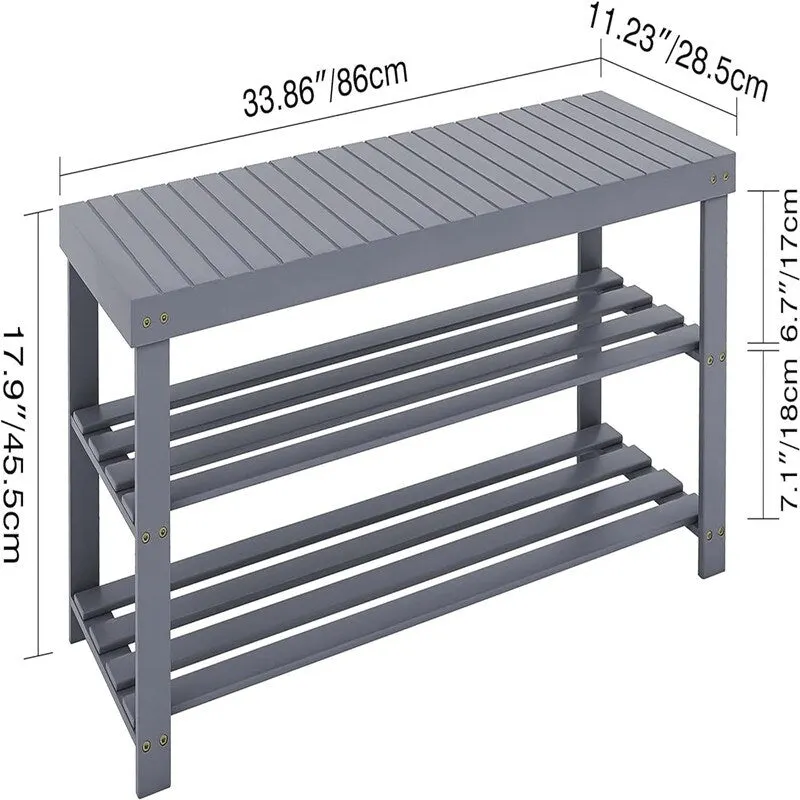 Bamboo Shoe Rack Bench