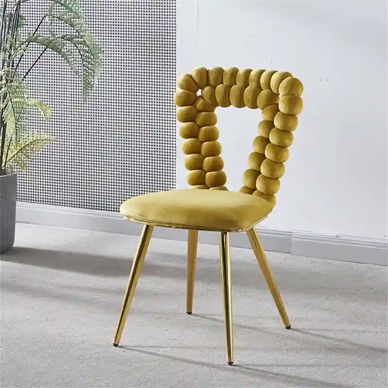 Modern Dining Chair with Metal Legs - 2 Pack