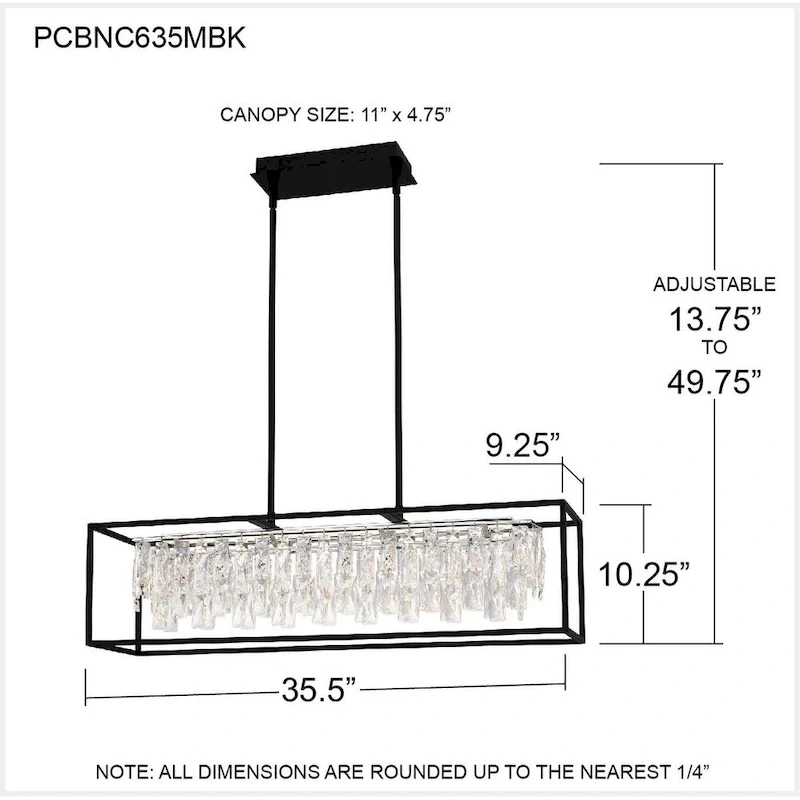 Brillance Integrated LED Matte Black Island Light