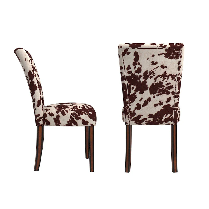 Dinant Cowhide Parsons Dining Chairs (Set of 2)