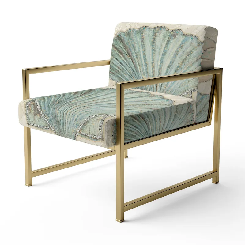 Seastar and Blue Sea Shell II Upholstered Accent Chair