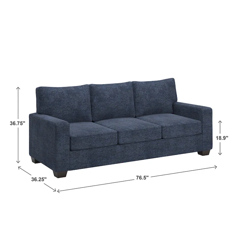 Fabric-cushioned square armchair sofa