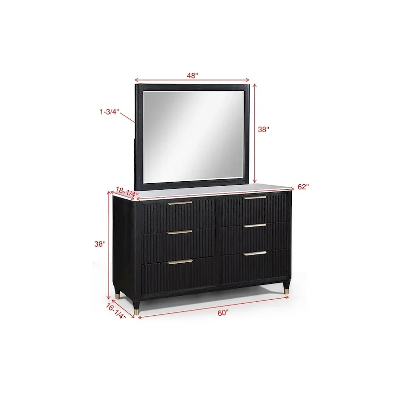 Shelby 4 Piece Black Panel Upholstered Bedroom Set