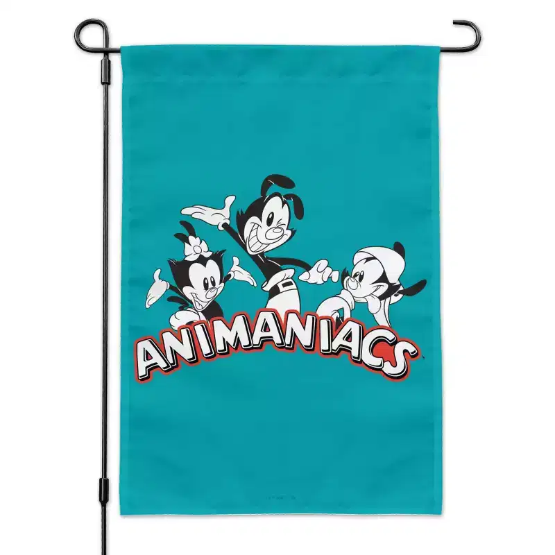 Animaniacs B&W Logo Garden Yard Flag with Pole Stand Holder