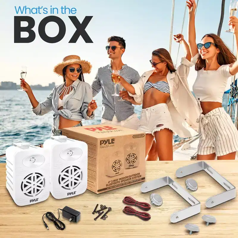 Pyle 300W Waterproof Bluetooth Outdoor Speaker System - PDWRBT46WT