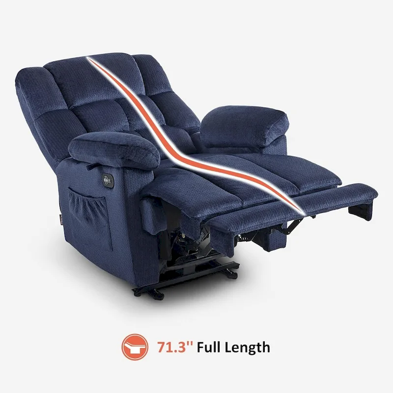 Electric Power Recliner Chair with Heat and Massage, Fabric