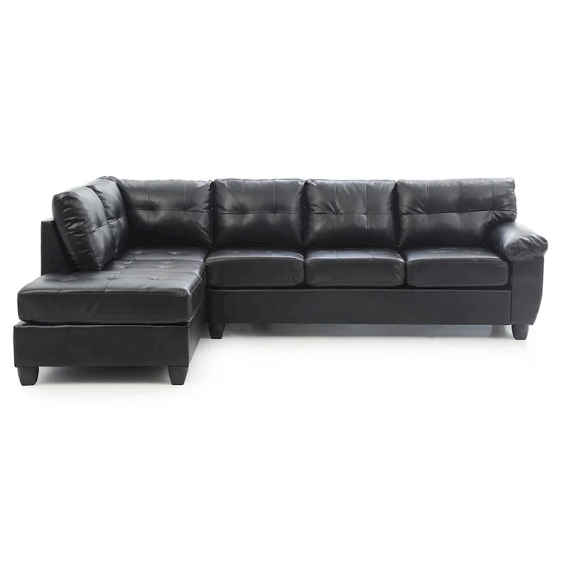 Gallant 111 in. W 2-piece Faux Leather L Shape Sectional Sofa - 78 L x 111 W x 32 H