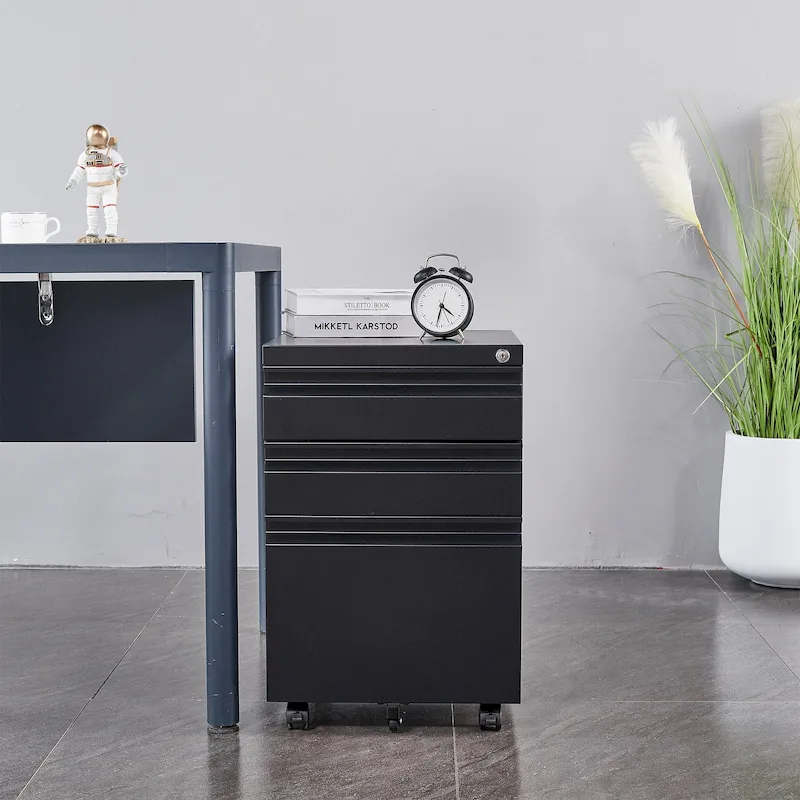 3-Drawer Steel Locking Rolling File Cabinet