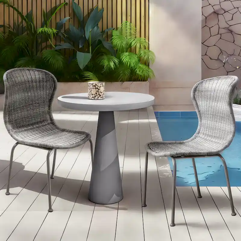 Spinnaker Outdoor Boho Wicker Dining Chair (Set of 2) by Christopher Knight Home - 20.25 W x 25.50 D x 34.75 H