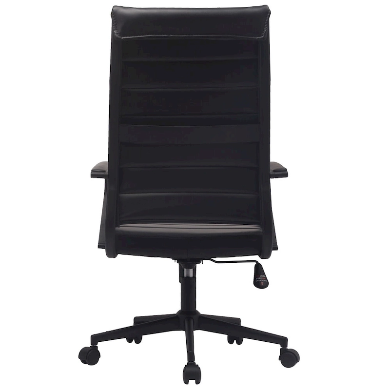 Modern Ergonomic Office Chair: Mid Back, PU Leather, Arms, Tilt, Adjustable Height, Wheels, Swivel