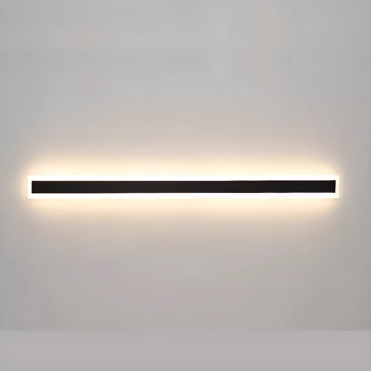 Modern Metal Black Slim Rectangle LED Outdoor Wall Light