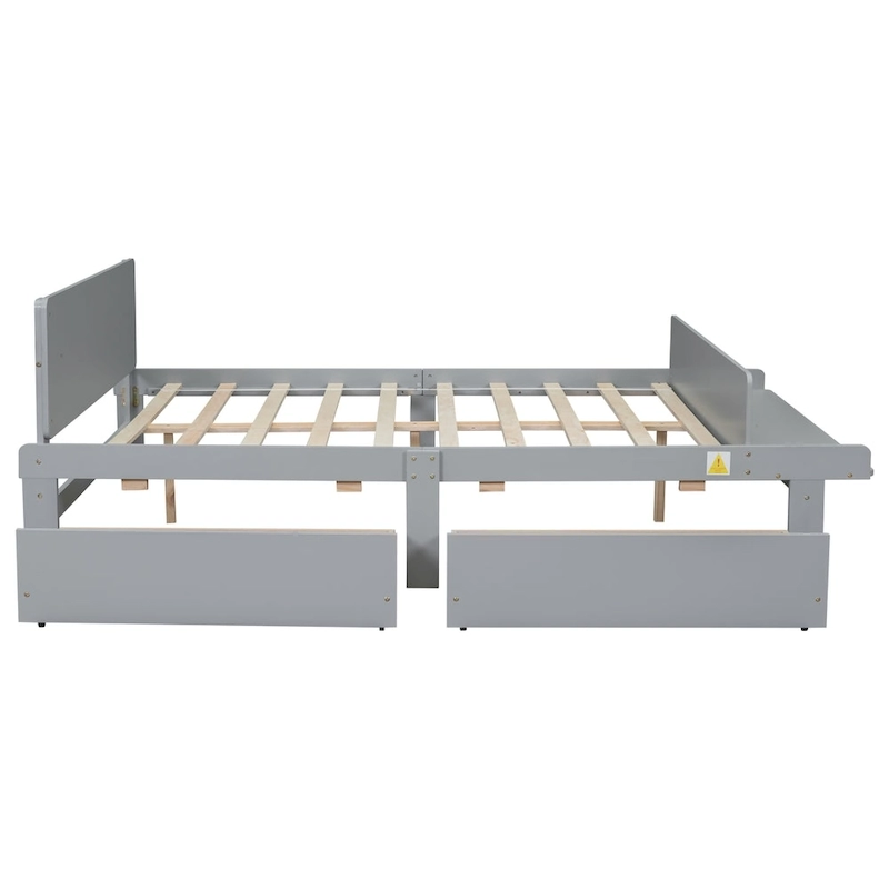 Full Bed with Footboard Bench,2 drawers