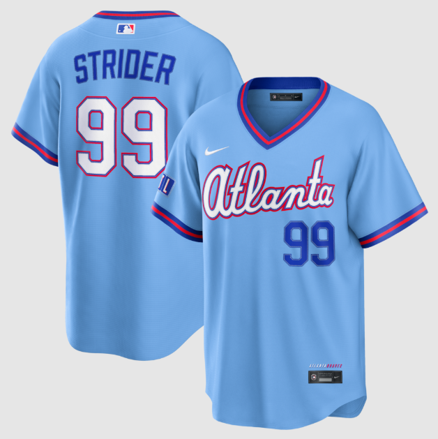 Atlanta Braves Spencer Strider Powder Blue 2026 City Connect Stadium Jersey