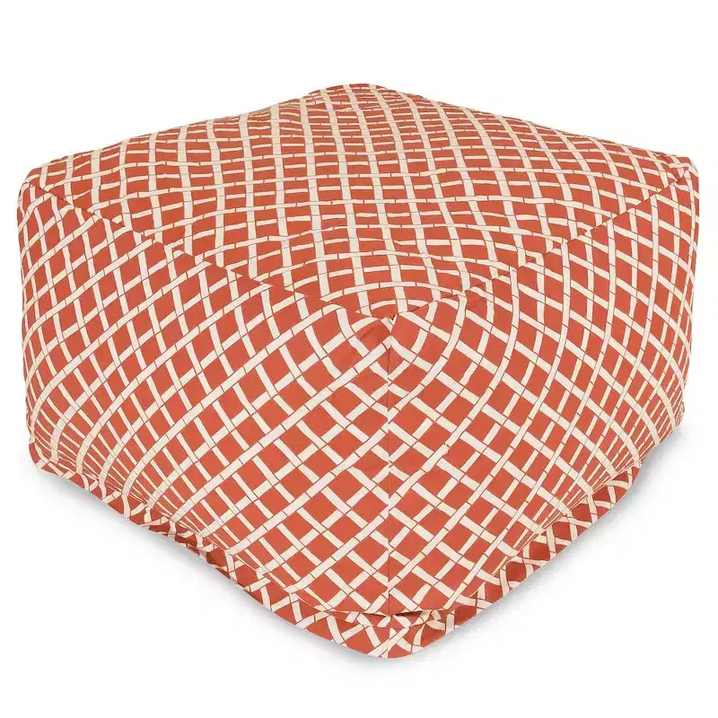 Majestic Home Goods,Ottoman Pouf Bamboo Burnt