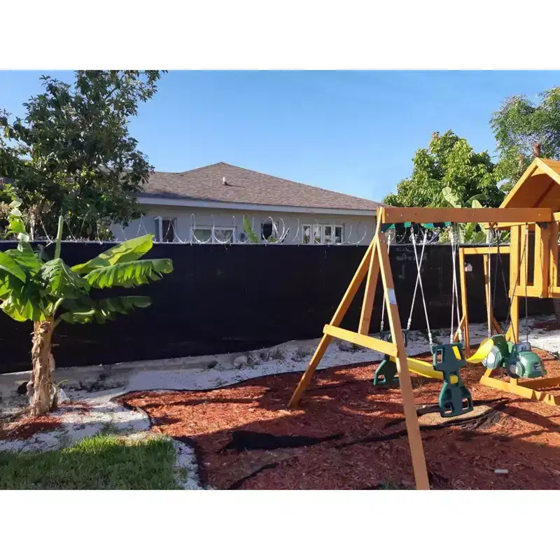 Home Aesthetics 6' x 50' Black Fence Privacy Screen, Backyard Fabric Mesh Tarp Garden Windscreen