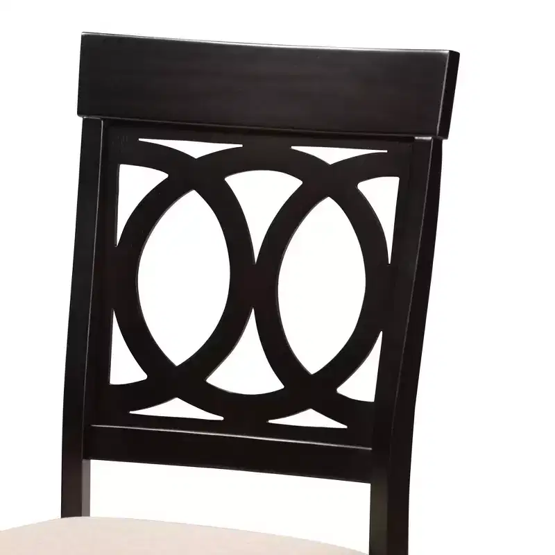 Baxton Studio Velia Modern Fabric Wood Dining Set