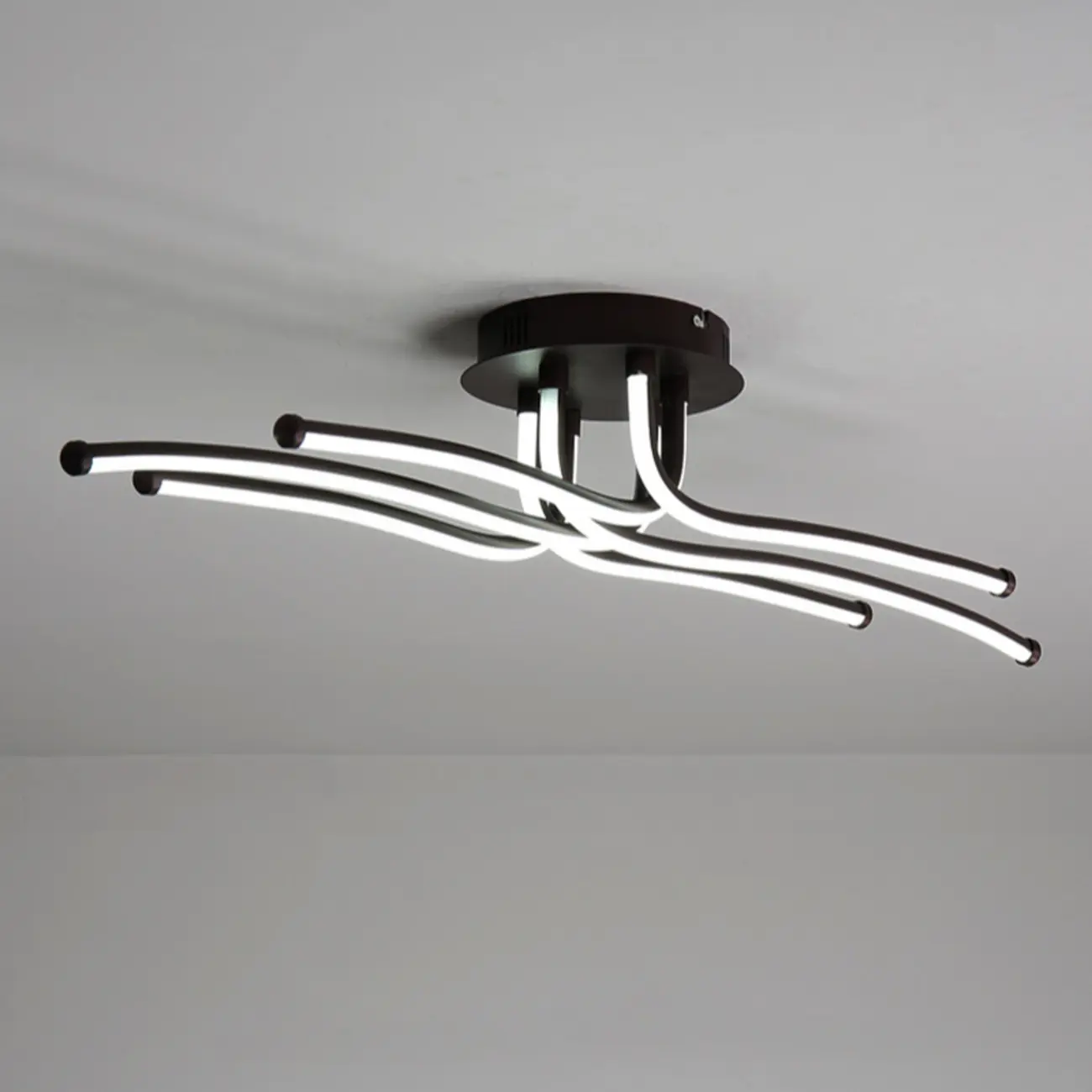 Modern Linear Semi Flush Ceiling Light with Silica Gel Shade