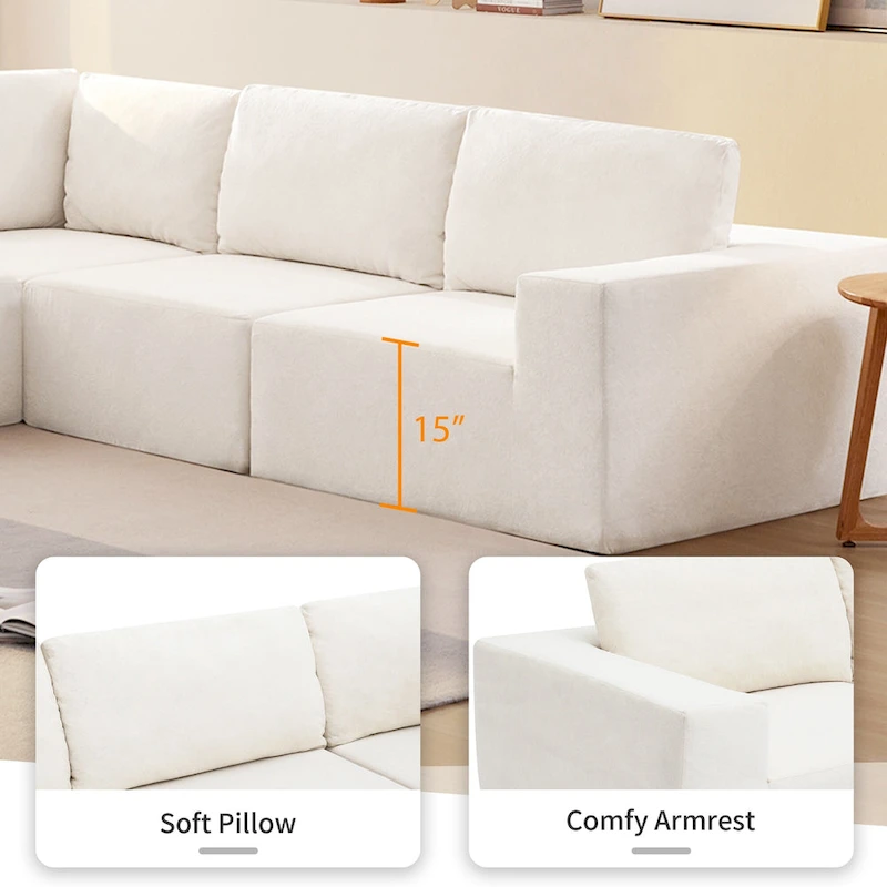 Modular Sectional Sofa, L Shaped Sectional Couch, Cloud Couch Set