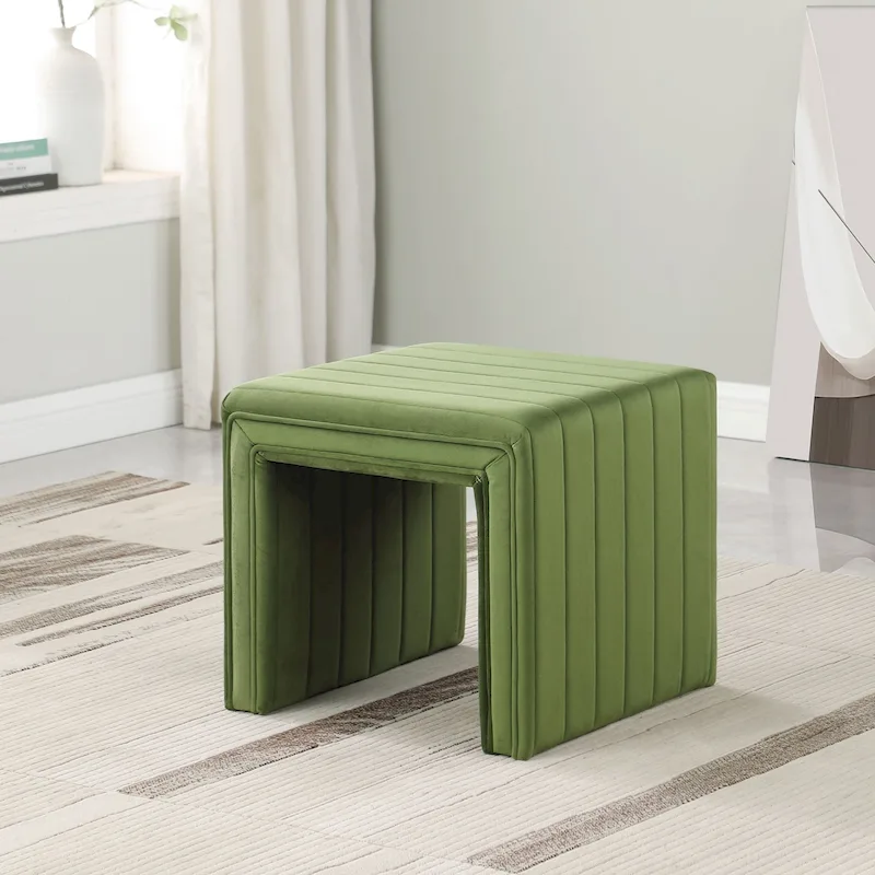 HomePop Modern Channel Ottoman