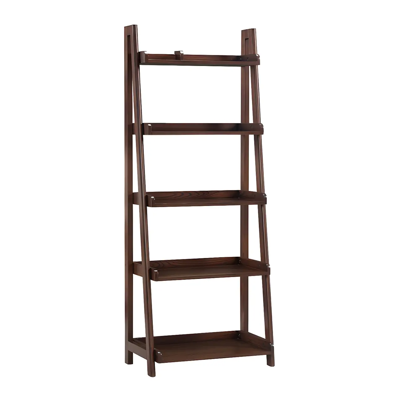 Narrow Wood Open Back Vertical Ladder Bookshelf