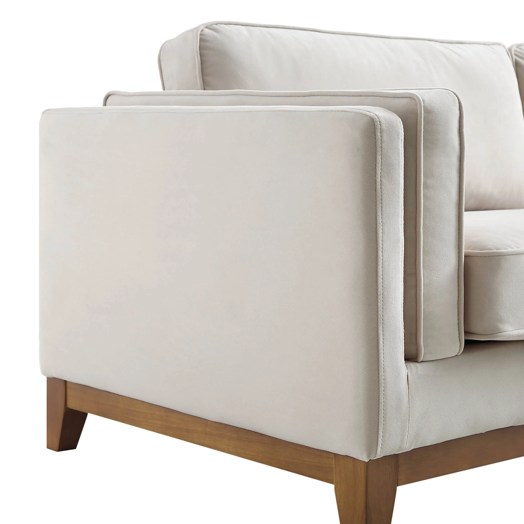 Champagne Velvet Sofa, 3-Seater