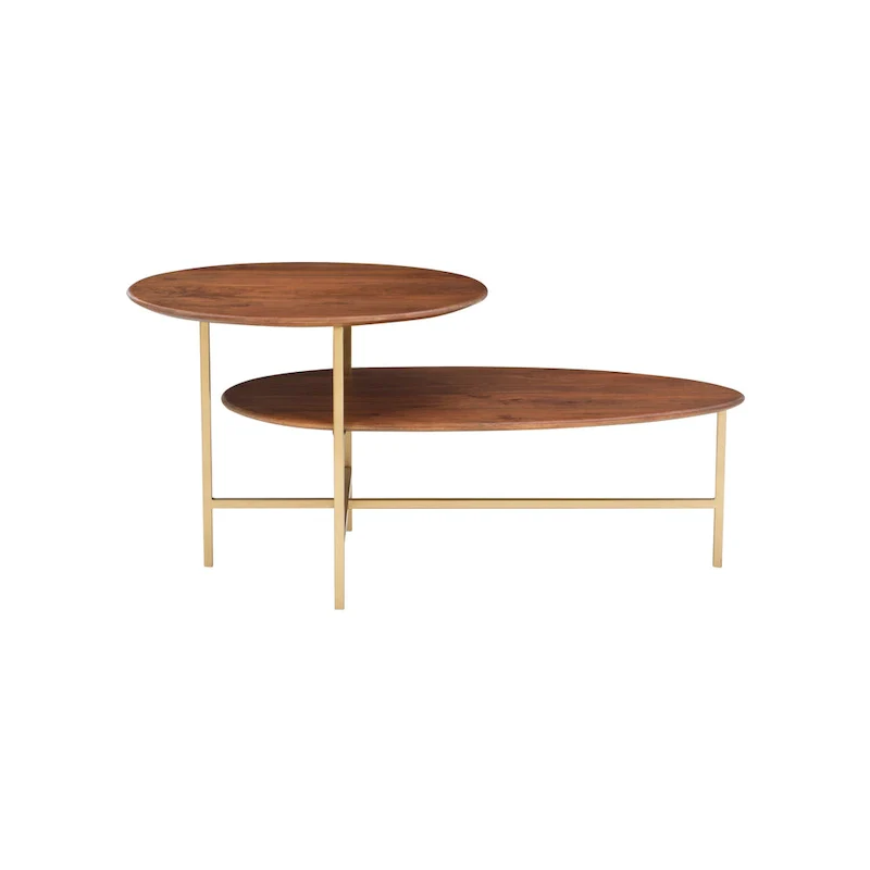 2-Tier Mid-Century Oval Coffee Table