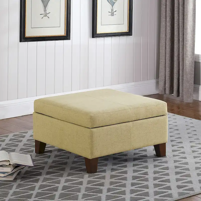 Luxury 28 Inches Square Storage Ottoman