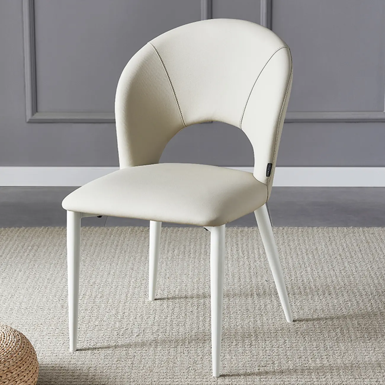 Mid Century Modern Dining Room Chairs Curved Back Faux Leather