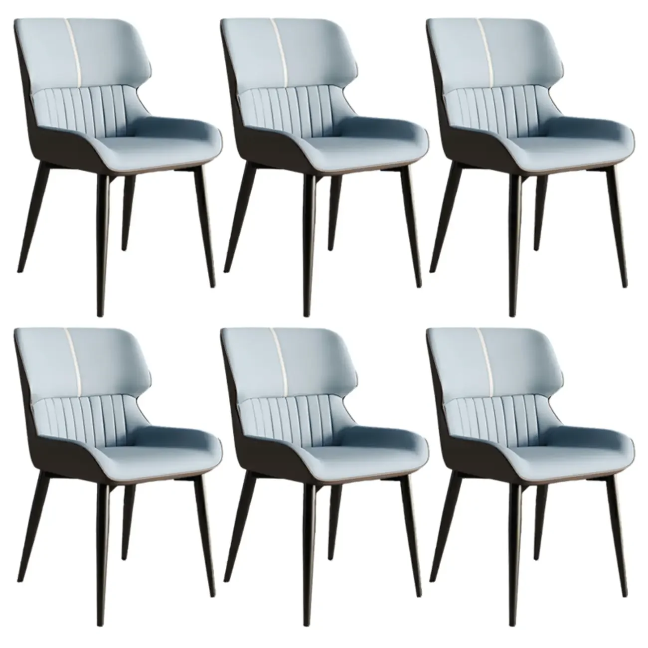 Leather Low Solid Back Armless Dining Side Chair