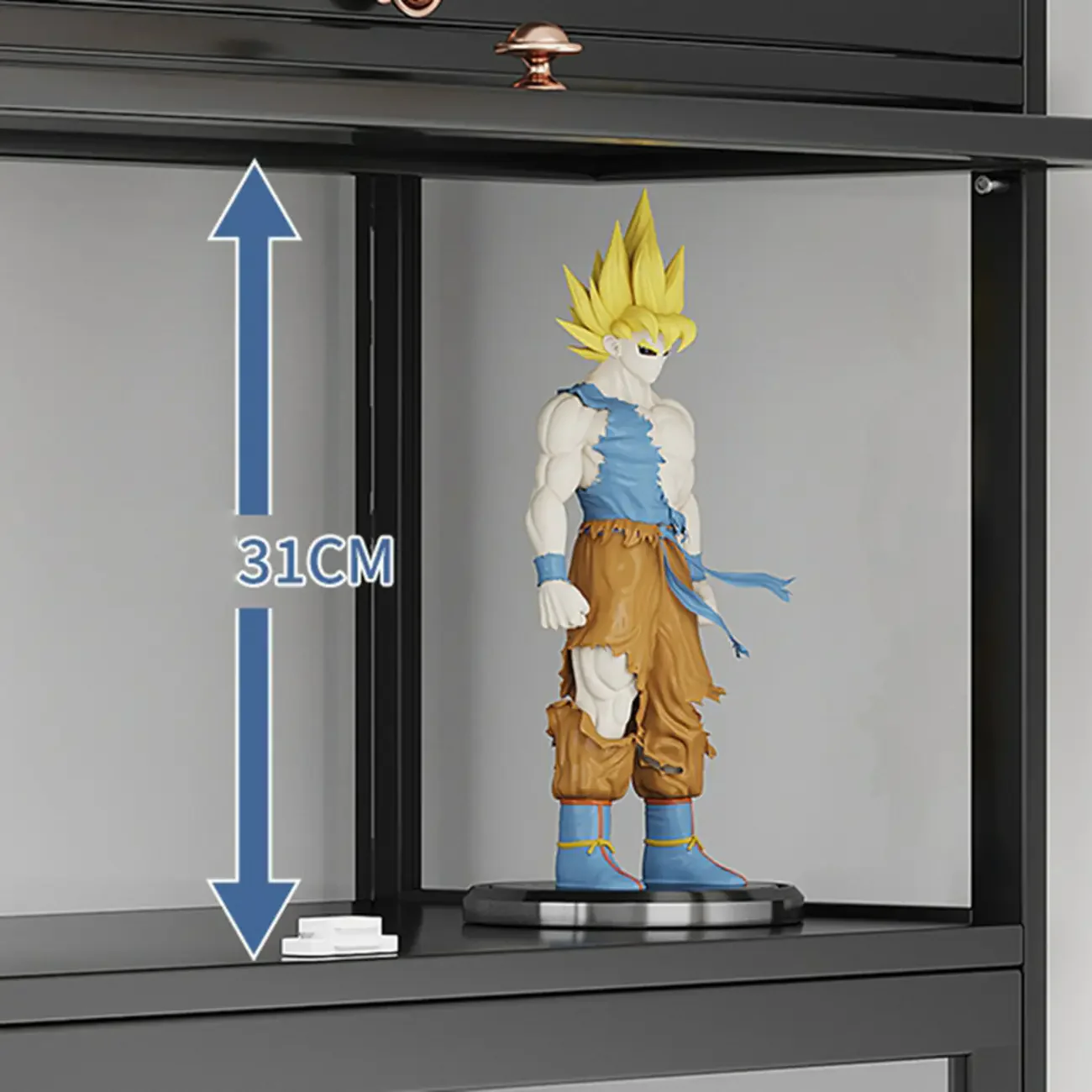 Simple Flip-up Black Clear Glass Cabinet