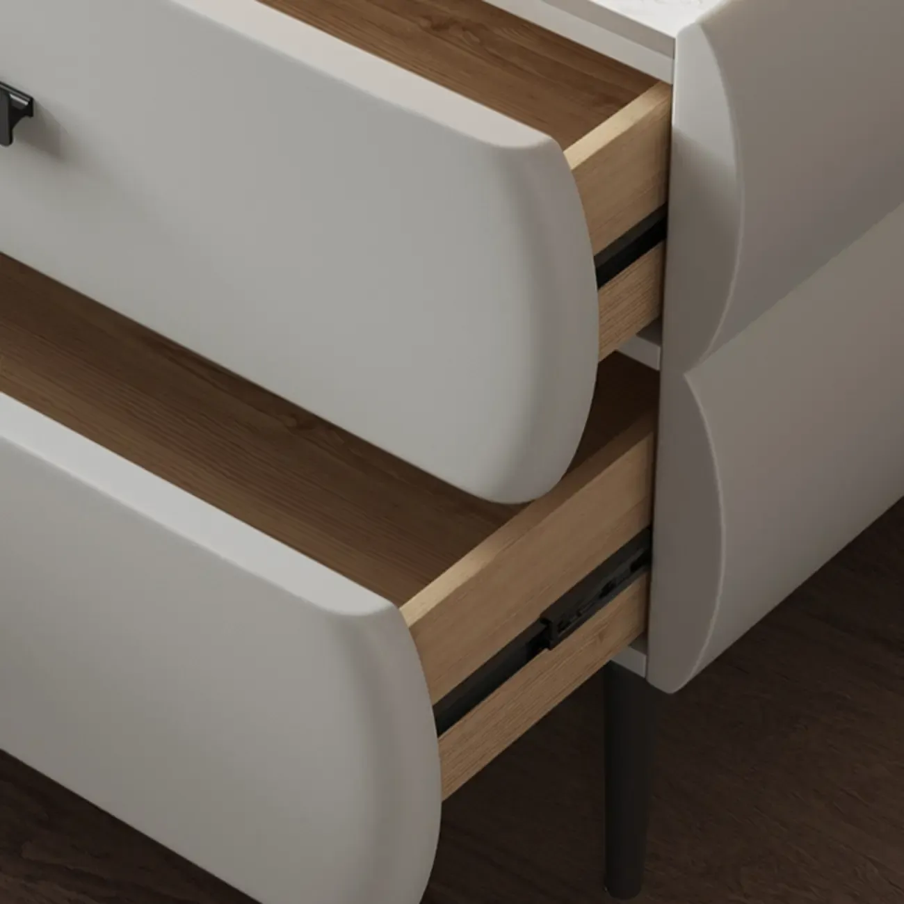 Simple Sintered Stone Top 2-Drawer Nightstand