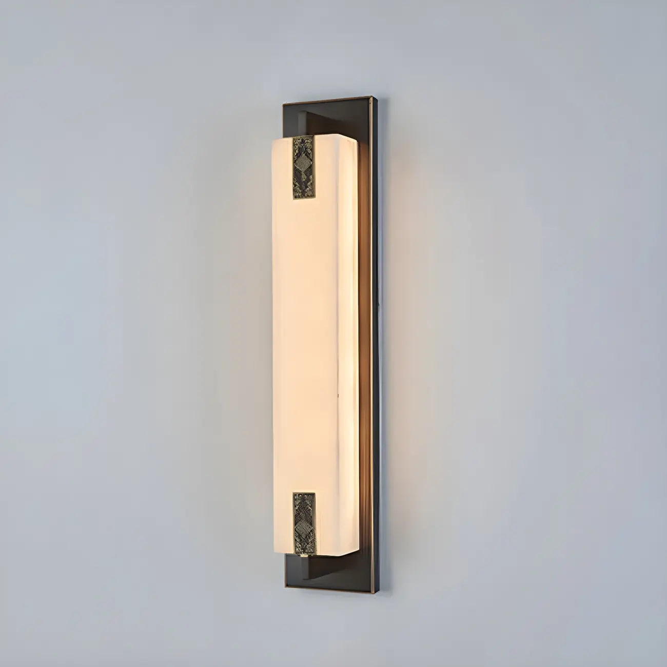 Minimalist Dimming Rectangle Ivory Stone LED Wall Light