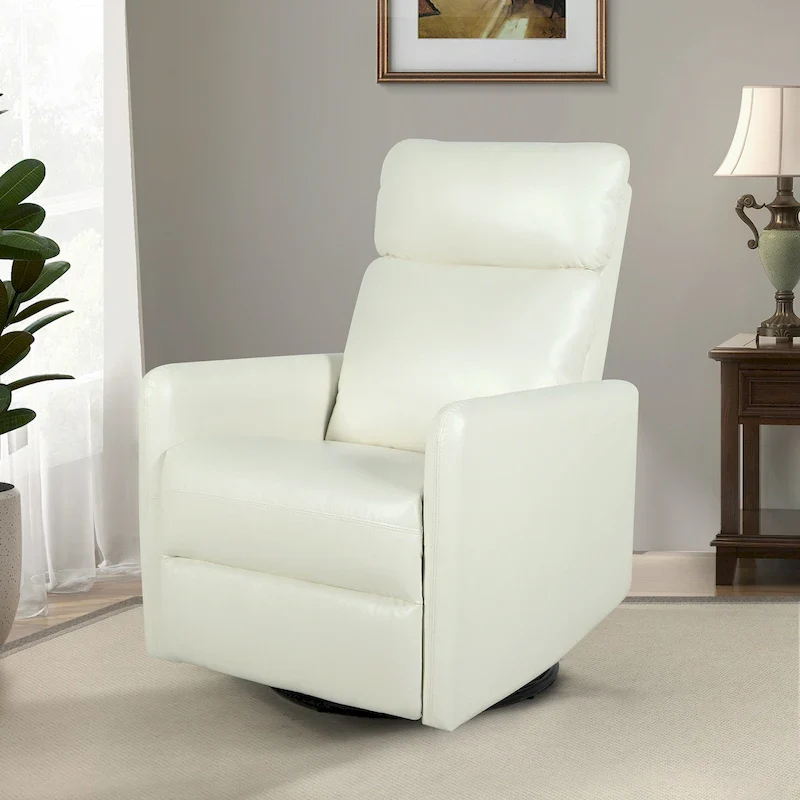 Leather Manual Swivel Recliner
