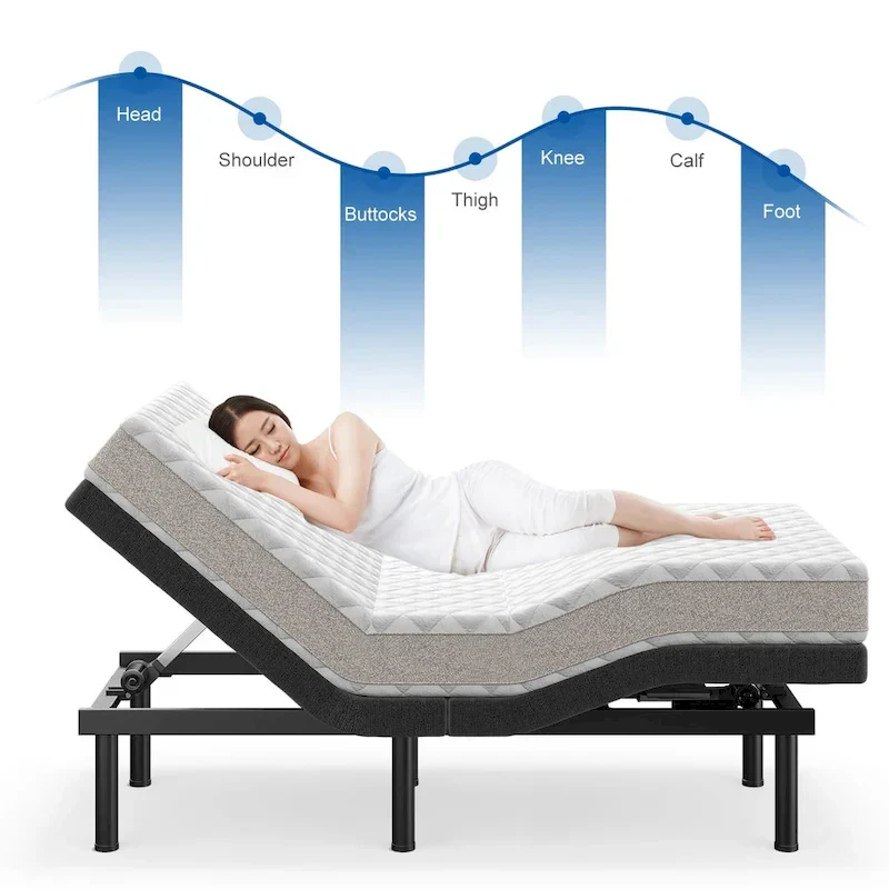 Massaging Zero Gravity Adjustable Bed with Wireless Remote