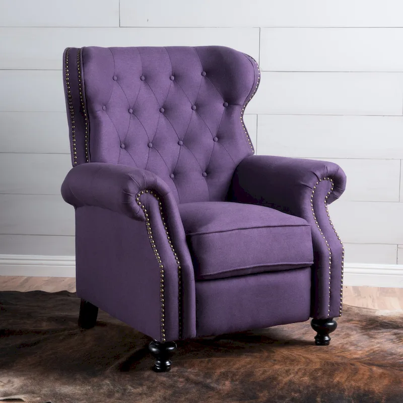 Roomfitters Accented Push Back Recliner Chair with Rolled Arms, Enjoy Cocooning Comfort