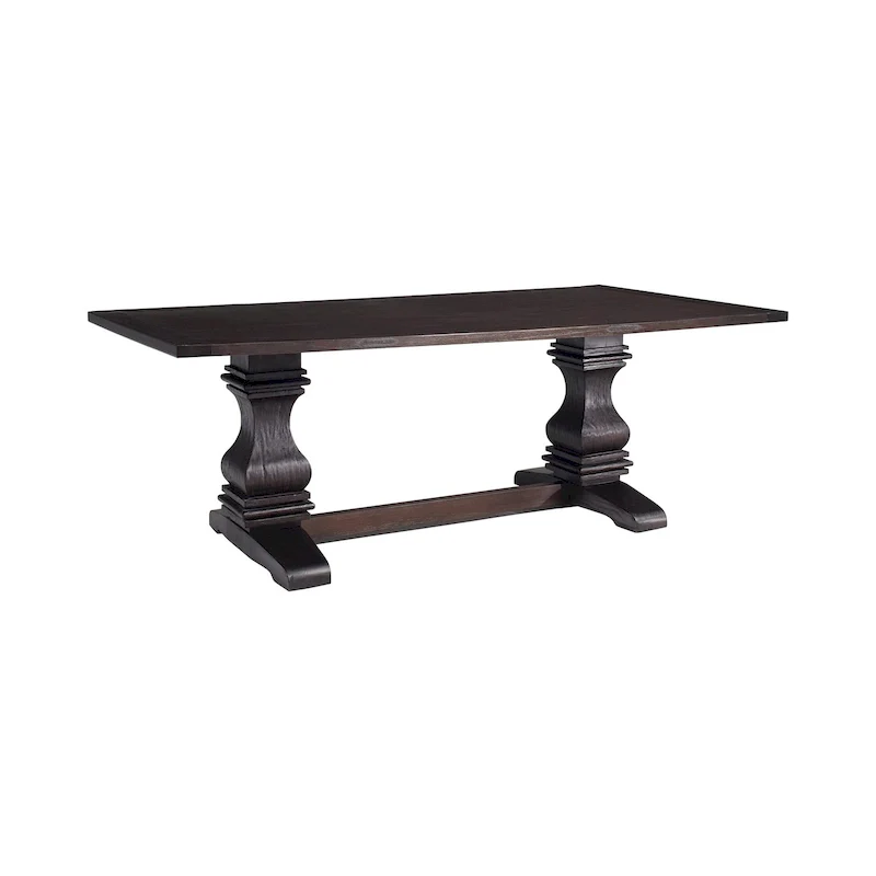 Rectangular Wood Dining Table in Rustic Espresinso
